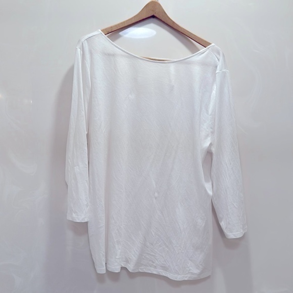 Loft White Long Sleeve Tee With Criss Cross Back
